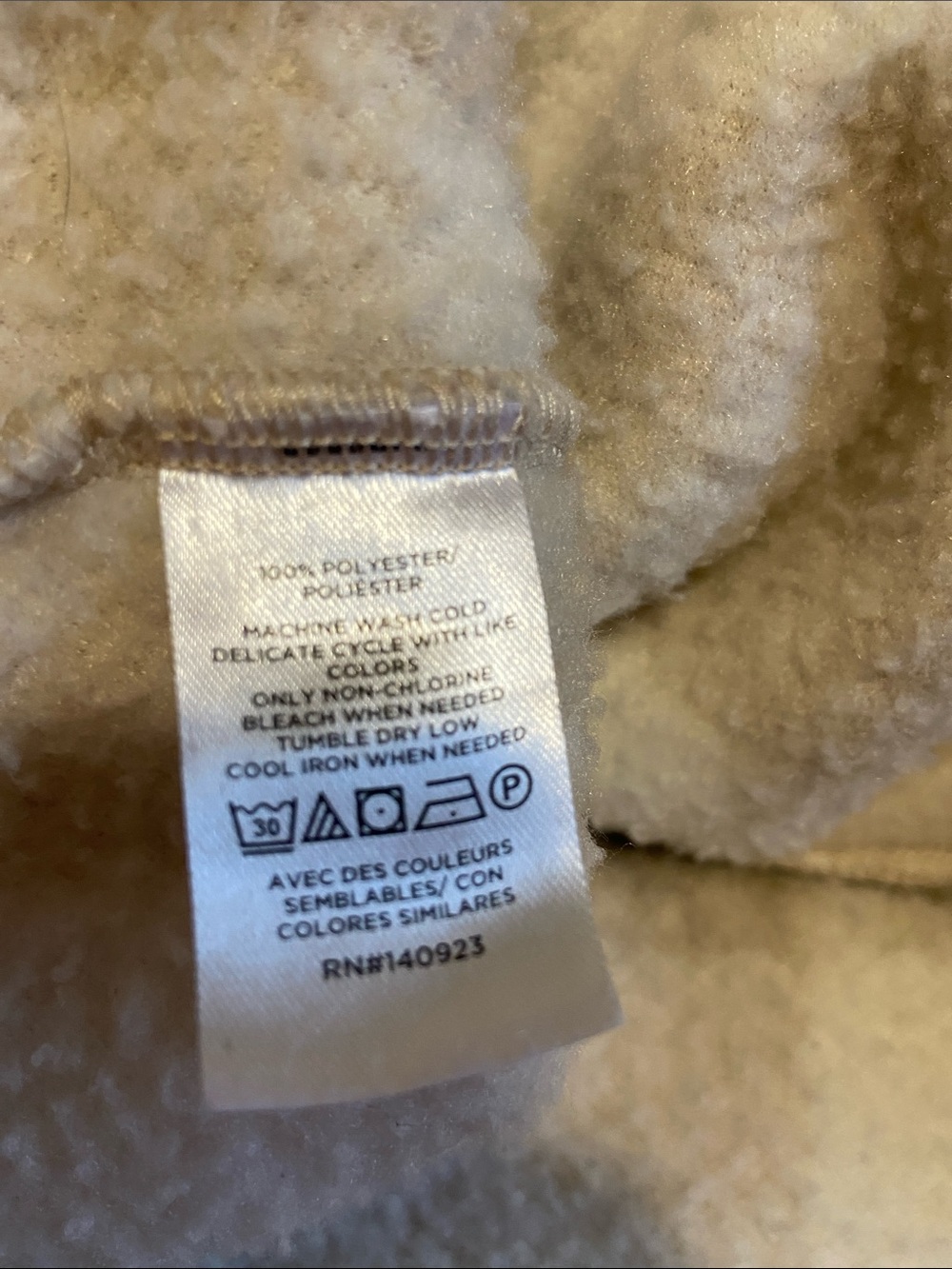 LOFT Taupe and Cream Plaid Sherpa Snap Pullover - Picture 4 of 4